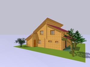 3D-Modell von Blockhaus Jino