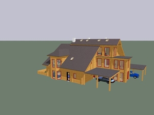 3D-Modell von Blockhaus Charlotte