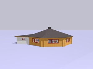 3D-Modell von Blockhaus Kota Restaurant