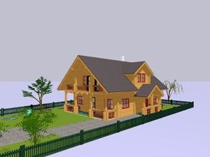 3D-Modell von Blockhaus Maxim