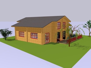 3D-Modell von Blockhaus Piriina