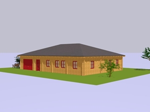 3D-Modell von Blockhaus Rica