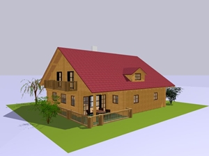 3D-Modell von Blockhaus Ulmet