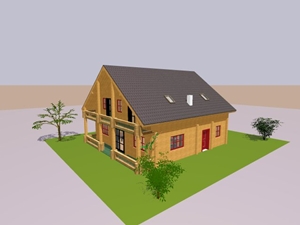 3D-Modell von Blockhaus Zurich